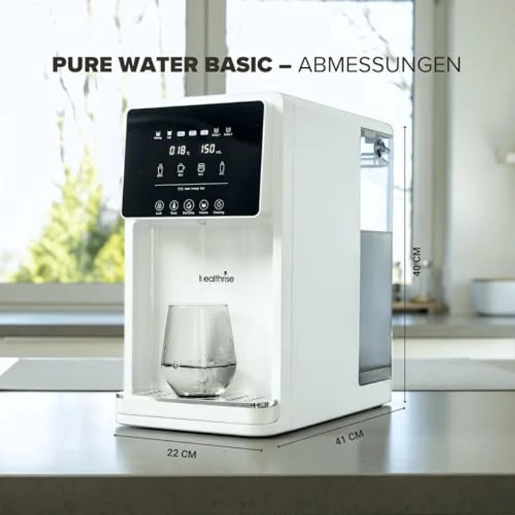 Health Rise Pure Water Basic, Umkehrosmose Wasserfilter mit 7 Liter Tank und Heißwasserfunktion für Haushalt und Büro – Bild 2