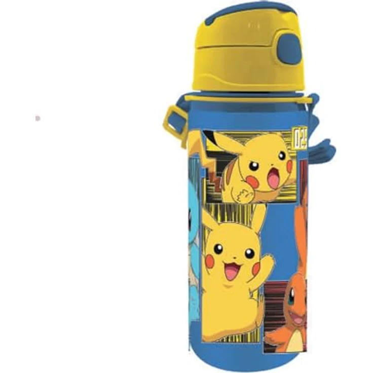 POKEMON JUEGO DE CARTAS Trinkflasche, farbenfrohe Wasserflasche für Kinder mit praktischem, auslaufsicherem Verschluss – Bild 2