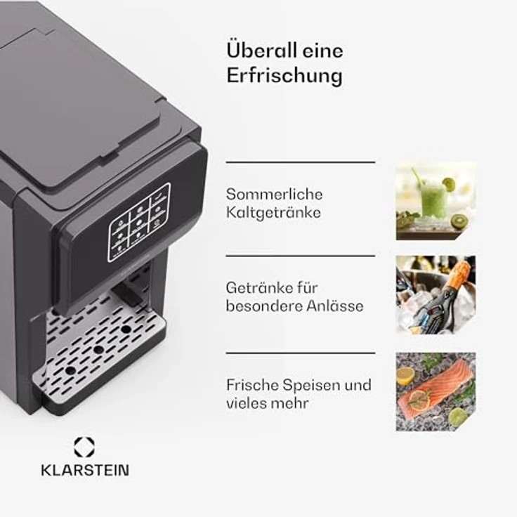 Klarstein ArcticBlend 3in1 IceMaker, Eiswürfelbereiter mit 6 L Wassertank und 20 kg Eis pro Tag – Bild 6