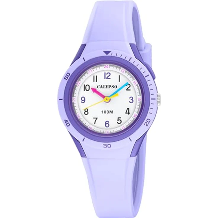 CALYPSO WATCHES My First Watch K5856/3, Quarzuhr für Kinder, analog, bis 10 bar wasserdicht, Gehäuse und Armband in helllila, Zifferblatt weiß, 29 mm – Bild 2