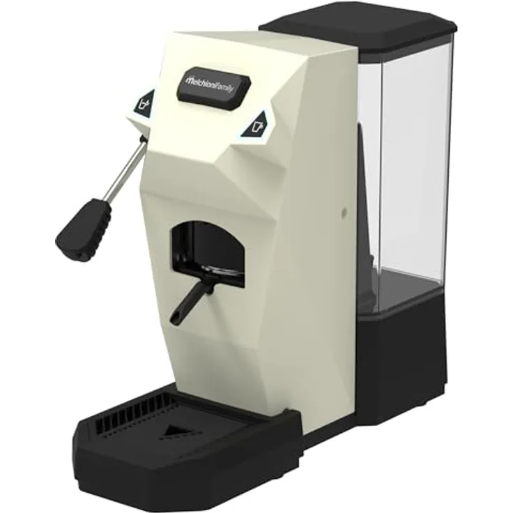 Melchioni Pad Kaffeemaschine, 15 Bar, 550W, 1L, Espresso & Lungo, einfache Bedienung