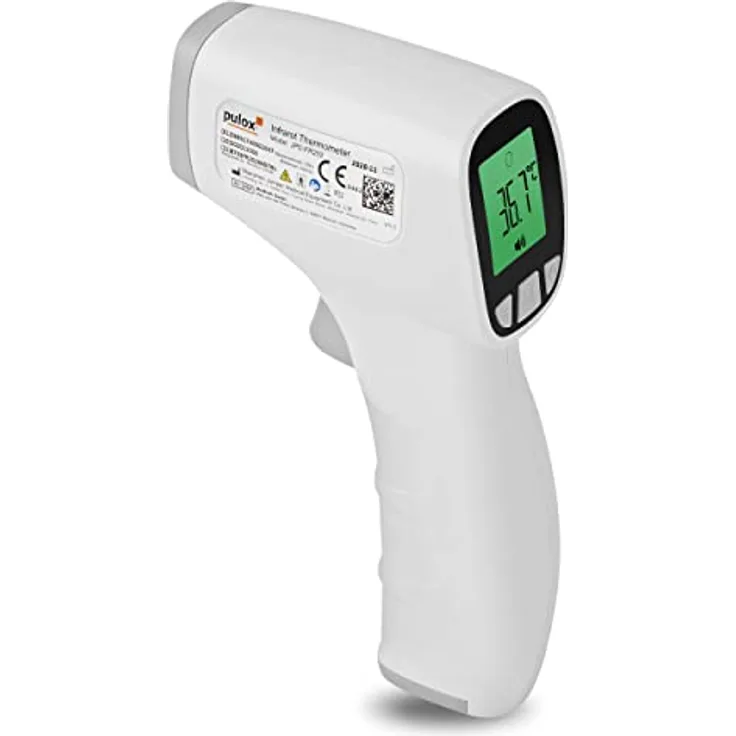 Pulox Fieberthermometer kontaktlos Stirnthermometer Infrarot JPD-FR202 hygienische Messung der Körpertemperatur für Kinder, Erwachsene, Babys