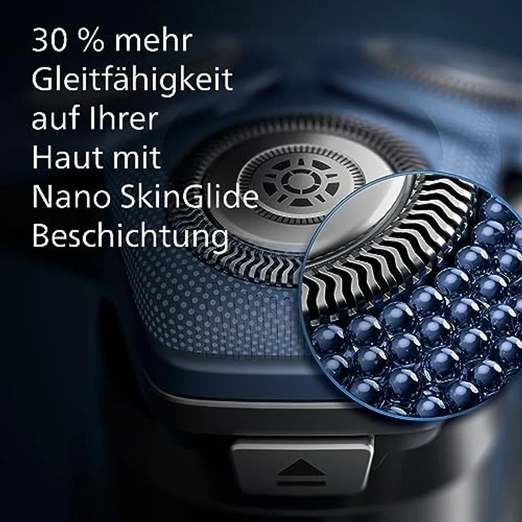 Philips Shaver S7000 Elektrischer Nass- & Trockenrasierer in Eisblau mit SkinIQ Technologie & 45 selbstschärfenden Klingen – Bild 2