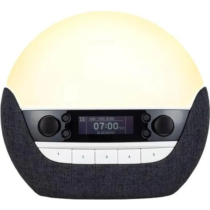 Lumie Bodyclock Luxe 750DAB+, Wecker mit Sonnenaufgangssimulator, DAB/DAB+ Radio, Schwarz, Bluetooth und dimmbarem Display