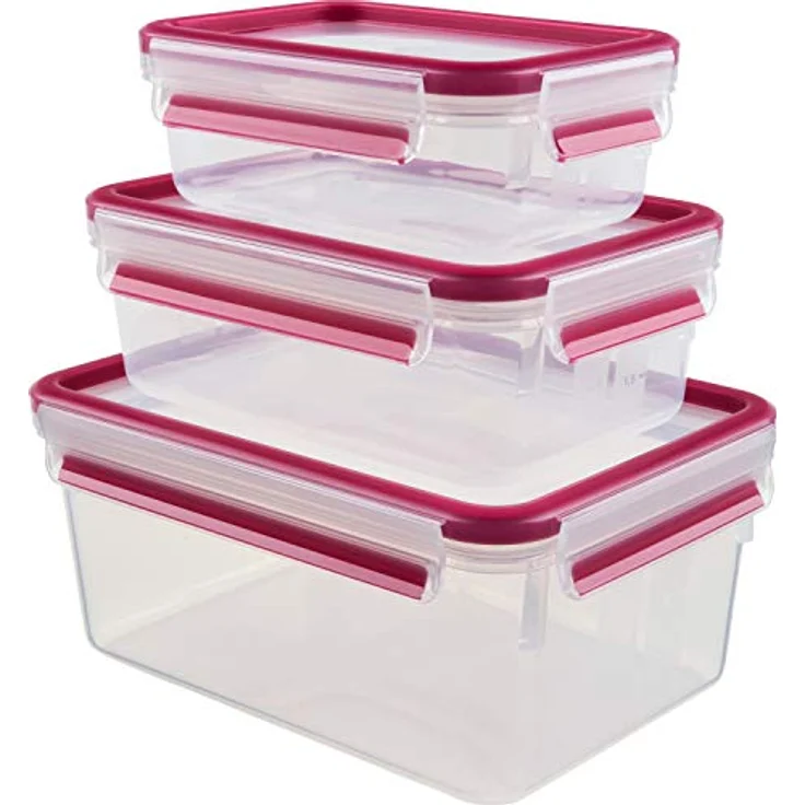 Emsa 515582 Food Clip & Close, Plastik, Transparent - Pink, 0,55 Liter, Set mit 3 Boxen – Bild 5