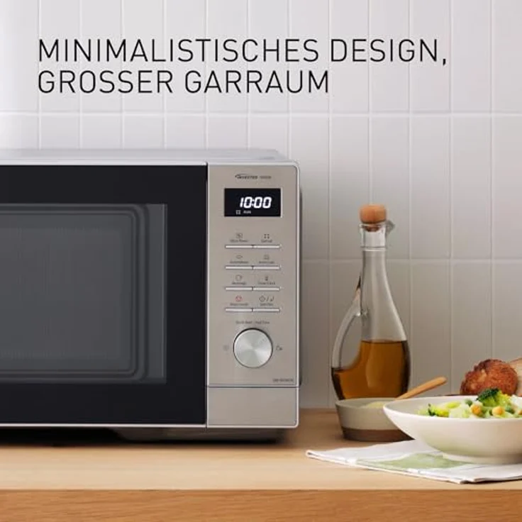 Panasonic NN-SD36QSEPG, Solo-Mikrowelle mit 1000 Watt, 29 l Volumen, Silber, Inverter-Technologie, automatische Auftaufunktion – Bild 6