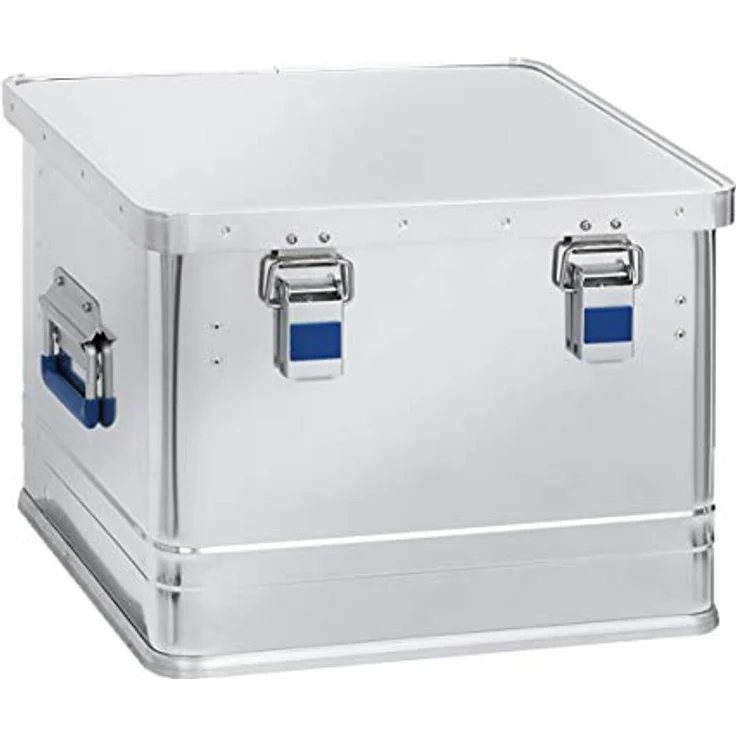 hünersdorff Aluminium-Box Office 50 Liter, wasserdicht mit Gummi-Dichtung, leicht, stabil, Klapphandgriffe, Vorbereitung für Schlösser, Farbe: silber – Bild 2