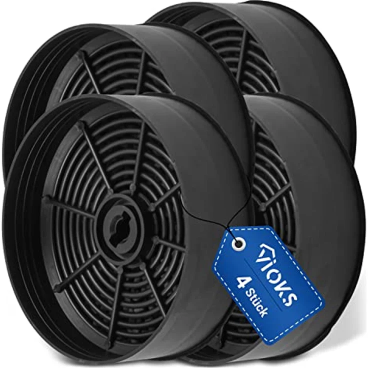 VIOKS Aktivkohlefilter Set, 4 Stk Ersatzfilter für Dunstabzugshaube AEG ECFB03 9029798809, geruchlos und langlebig – Bild 1