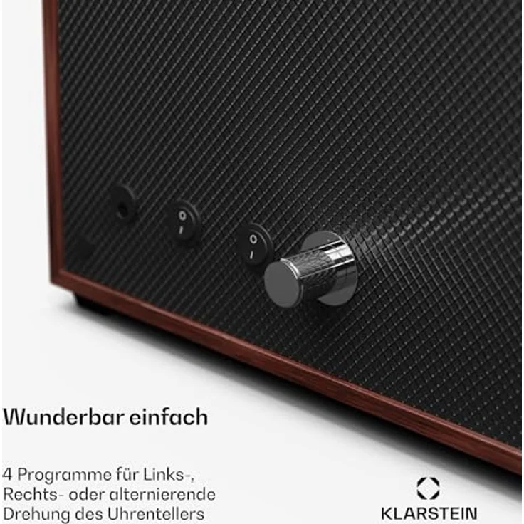 Klarstein Uhrenbeweger Brienz 6, Uhrenbox mit 6 Memory-Schaum-Kissen und blauer LED-Beleuchtung, Walnuss-Look – Bild 5
