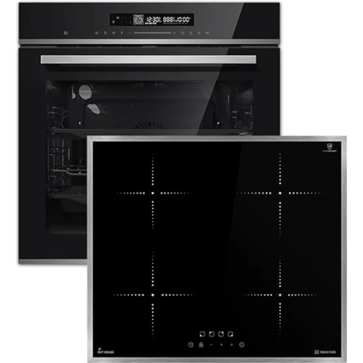 KKT KOLBE Backofen und Induktionskochfeld SET8017IH859ED, eingebaut, mit SensorTouch, Katalysereinigung, Dampf-Clean und 7000W Leistung