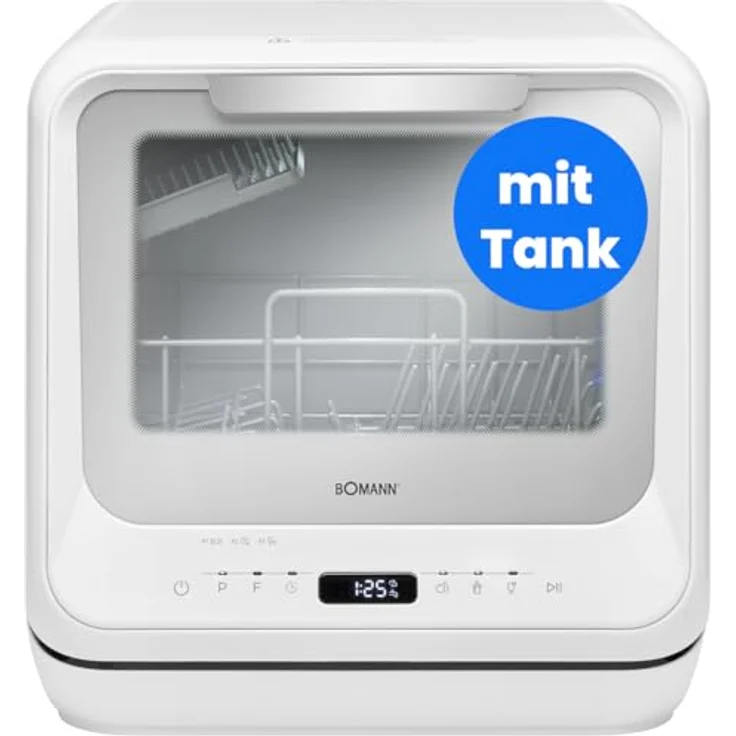 Bomann® TSG 5704 Tischgeschirrspüler, Mini Geschirrspüler mit integriertem Wassertank, 6 Programme, 36-70°C, Camping Spülmaschine, silbergrauer Geschirrkorb – Bild 2