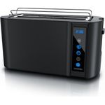 Arendo 4-Scheiben Langschlitztoaster FRUKOST TOUCH, 1500 W, Display, Touch, Wärmeisoliert, Brötchenaufsatz