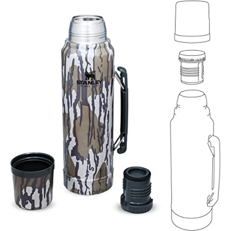 Stanley Classic Legendary Thermosflasche 1L Bottomland - Edelstahl Thermoskanne - BPA-frei - Thermos Hält 24 Stunden Heiß - Deckel Fungiert Auch als Trinkbecher - Spülmaschinenfest – Bild 5