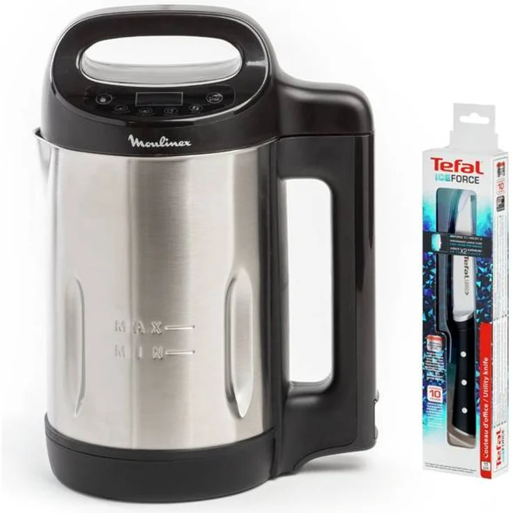 Moulinex My Daily Soup YY4694FG, Edelstahl Soupmaker mit Mix- und Heizfunktionen, 2,8 kg, thermischer Schutz und spülmaschinengeeigneten Komponenten