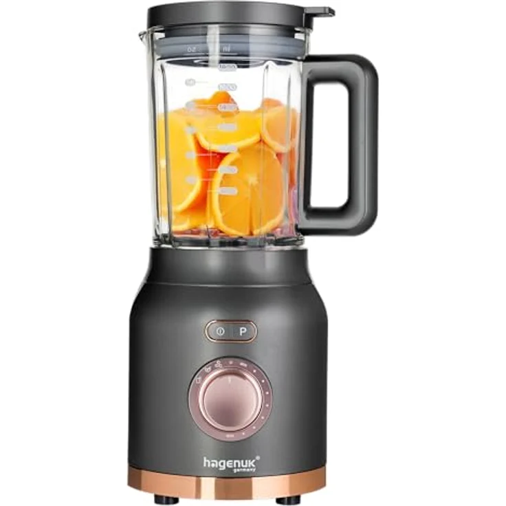 HAGENUK 2in1 Powermixer und Smoothiemaker | 1200 Watt | Glasbehälter 1,8 Liter | To-Go-Becher aus Tritan Kunststoff | BPA Frei – Bild 1