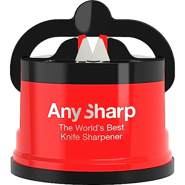 AnySharp Messerschaerfer mit Saugnapf, Rot