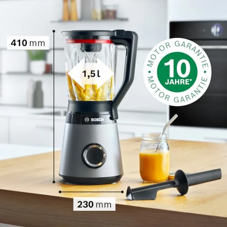 Bosch Serie 4 MMB4192S, Standmixer mit 1,5 l, 1200 W, Pulsfunktion, Schwarz/Graphit/Transparent – Bild 2