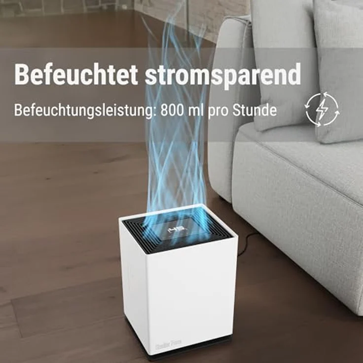Stadler Form Luftbefeuchter Noah, für große Räume bis 110 m², energieeffizient, 4 Stufen & Turbo-Stufe, Hygrostat, App & WiFi, leise, weiß – Bild 3