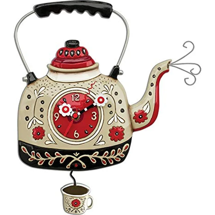 Enesco Allen Designs Uhr, bullitore für Tee, 35 cm, Kunstharz, Mehrfarbig, 28 x 28 x 35.6 cm