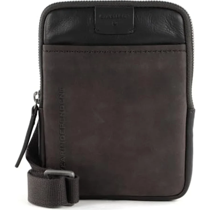 Strellson Brick Lane Brian, Umhängetasche aus naturbelassenem Rindleder, braun, 14.5 x 3.5 x 19 cm – Bild 1
