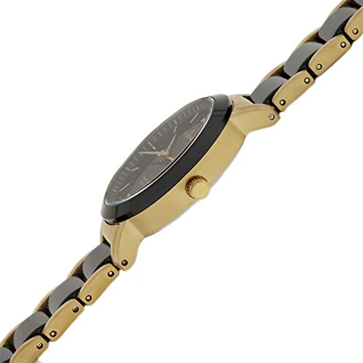 Dugena Damen Uhr Edelstahl-Ceramic Solar 4461008 Datum bicolor – Bild 4