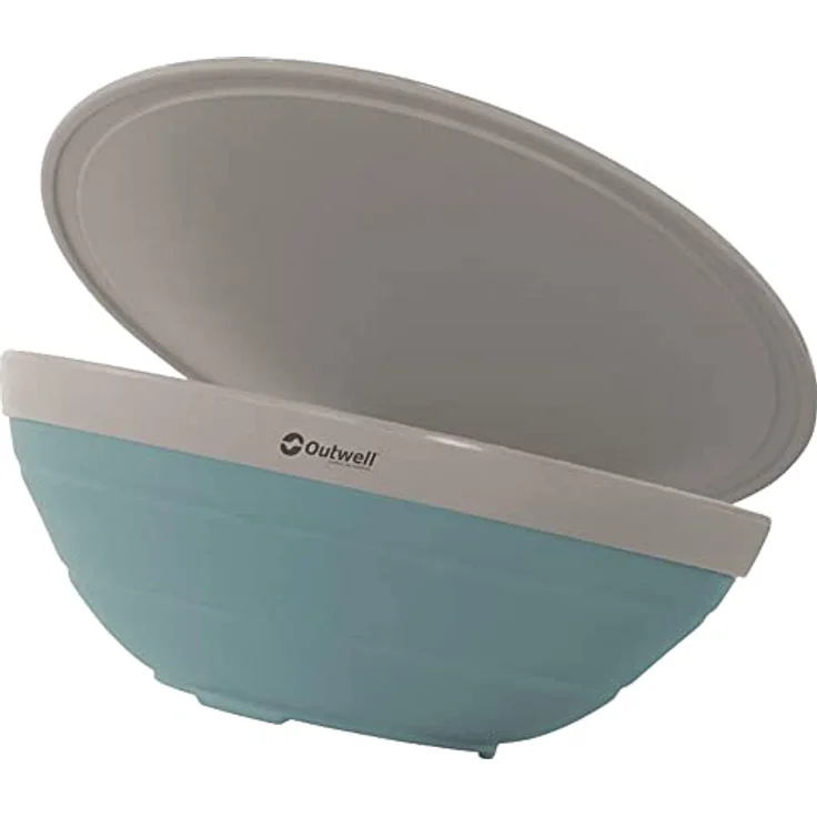 Outwell Collapse Schüssel- und Sieb-Set, faltbar, 2 Becken, 3,5 l, blau/grau, mit Schneidebrettdeckel und Saftrinne – Bild 5