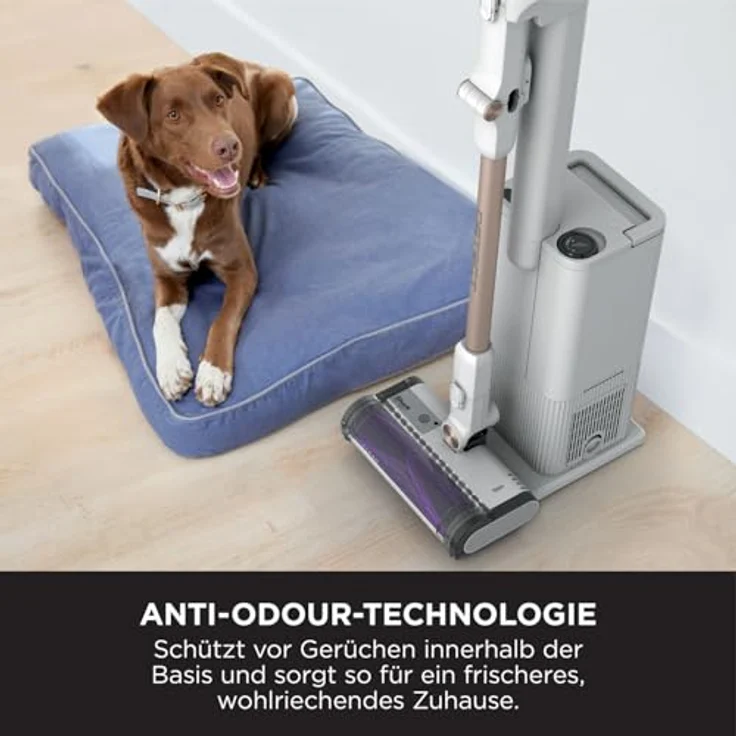 Shark Detect Clean & Empty Akku-Staubsauger, kraftvolle Saugkraft mit DirtDetect-Technologie, selbstleerender 2-l-Basisstation, 60 Min. Laufzeit, Anti Hair Wrap, Staub-Fugendüse, Weiß – Bild 5