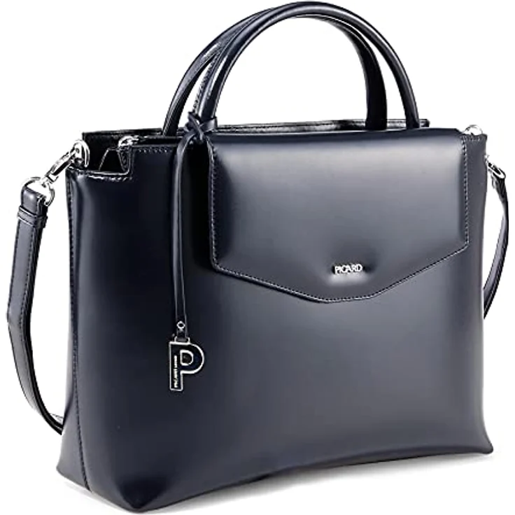 Picard Shopper Berlin aus Rindsleder, eleganter Shopper mit feinem Glanz, schwarz – Bild 3