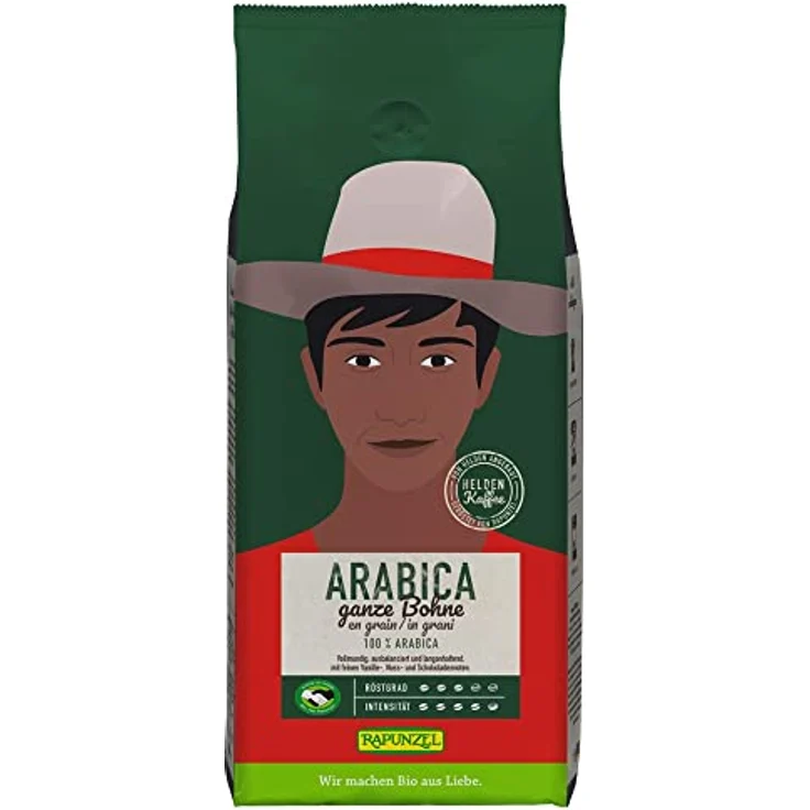 Rapunzel Heldenkaffee Arabica, ganze Bohne Bio, vollmundig und langanhaltend, 1 kg – Bild 2