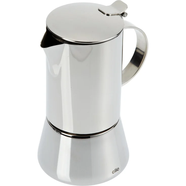 Cilio 342048 Manuelle Kaffeemaschine Mokka-Kanne Edelstahl, Espressokanne, Silber – Bild 1