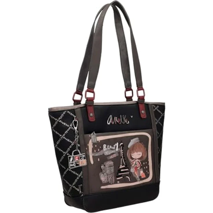 Anekke Shopper Mademoiselle, Polyurethan mit Reißverschlussfach und Handyfach, robust und elegant – Bild 2