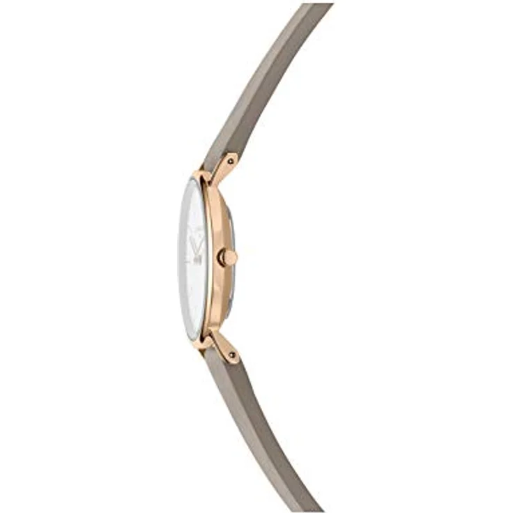 Liebeskind Berlin Armbanduhr LT-0167-LQ IP roségold grau, Damenuhr mit Edelstahlgehäuse, grauem Lederarmband und rosègoldenen Indexen – Bild 3