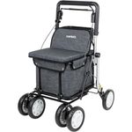 Carlett Comfort Assist Lett900P, Einkaufstrolley 4-Räder klappbar, 36L/15kg abnehmbare Tasche, Medizinprodukt Klasse I, hellgrau