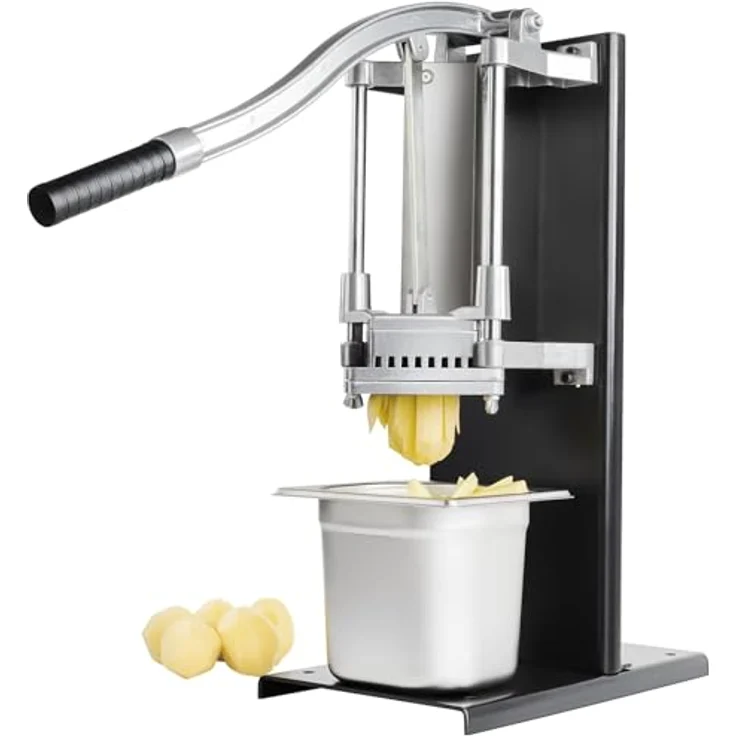 Royal Catering Multifunktionsschneider Gemüseschneider Pommesschneider Obstschneider 5 Messer, Aufschnittmaschine, Schwarz – Bild 2