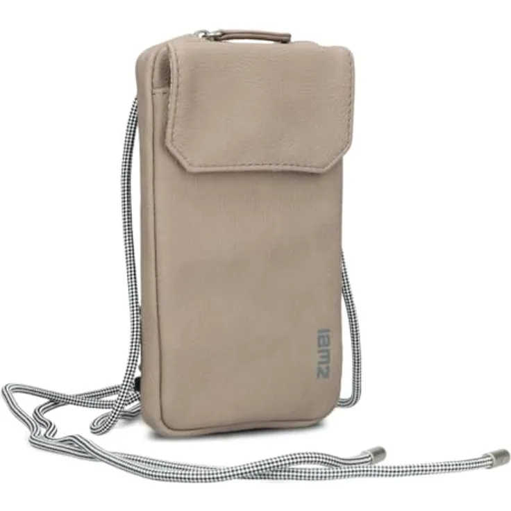 ZWEI Mademoiselle Phone Bag MP30 Handytasche aus Kunstleder, grau, für Damen, 10 x 1 x 19 cm
