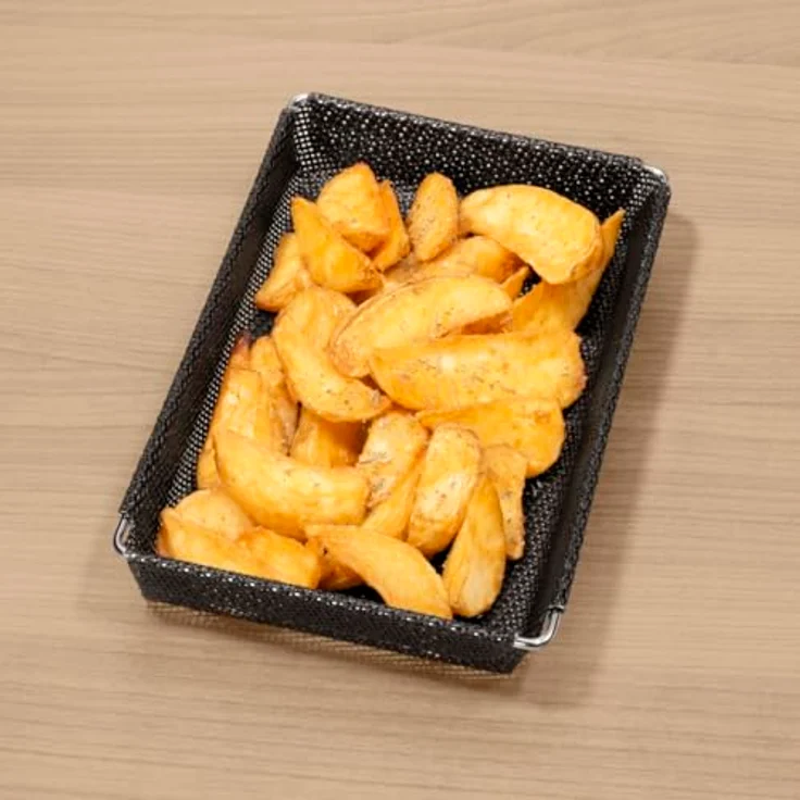 Xavax Gitterkorb für Heißluftfritteuse, 12,5 x 20, Anti-Haft, ofenfest, wiederverwendbar, dampfdurchlässig, hitzebeständig bis 260 °C, lebensmittelecht, spülmaschinengeeignet, BPA-frei – Bild 5