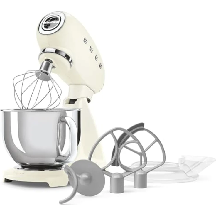 SMEG SMF05CREU, Multifunktions-Küchenmaschine mit 4,8 l Volumen, 1000 W Leistung und 10 Geschwindigkeitsstufen, cremefarben – Bild 3
