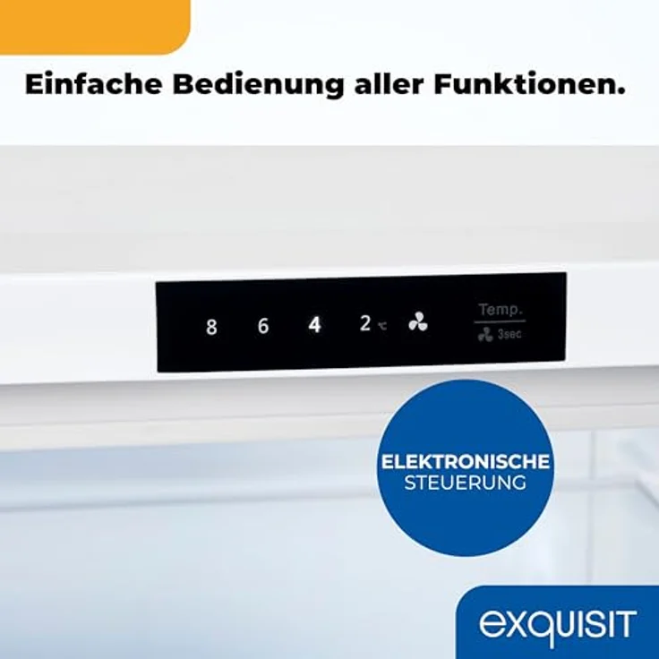 Exquisit Vollraumkühlschrank KS516-V-HE-011D weiss | 134 L Nutzinhalt, Schnellkühlen & Alarmfunktion, Ohne Gefrierfach – Bild 6