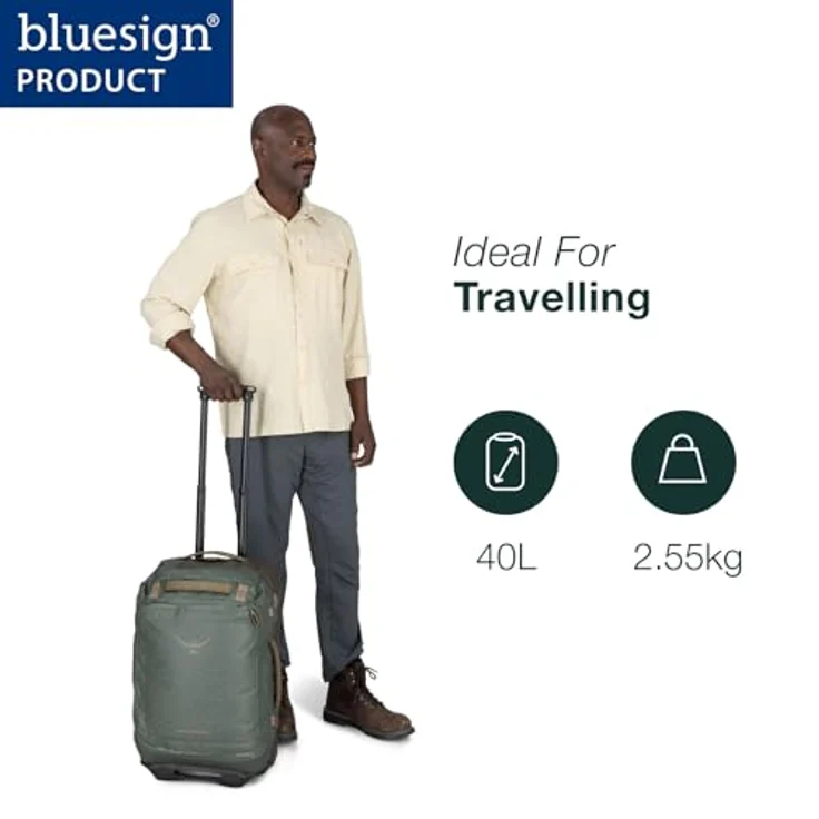 Osprey Transporter Wheeled Duffel 40, wasserfeste Reisetasche mit Aluminiumrahmen und 41 l Volumen, Schwarz – Bild 2