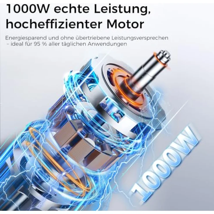 YASHE 1000W Pürierstab 5-in-1, Stabmixer mit Turbo, Edelstahl-Klinge und Spritzschutz, ergonomischer Griff, spülmaschinenfest – Bild 3