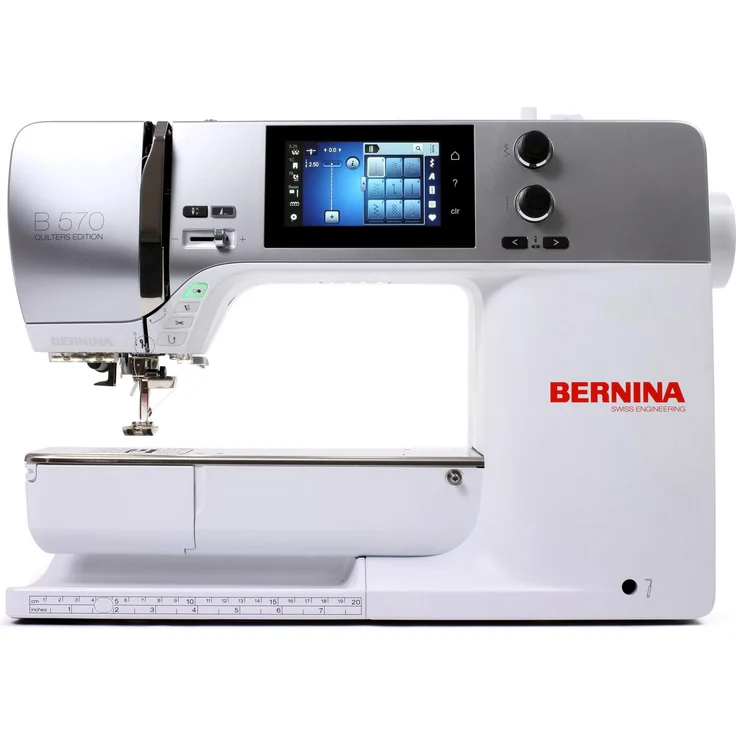 Bernina B 570 QE, Nähmaschine für Quilten mit verlängertem Freiarm, Jumbo-Unterfadenspule und adaptiver Fadenspannung