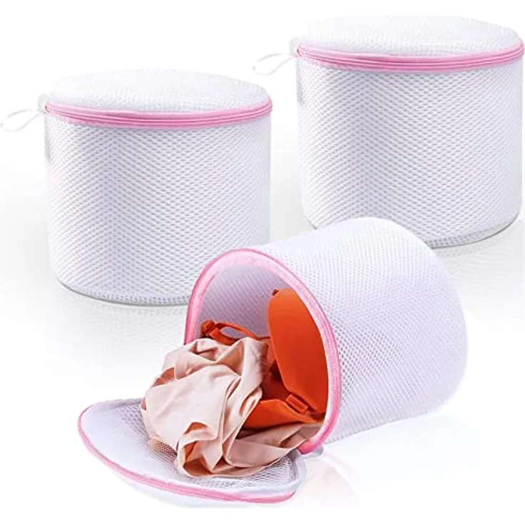 Dmjia 3 Stück BH Waschbeutel mit Verstecktem Reißverschluss, Wiederverwendbares Wäschenetz für BHs, Unterwäsche und Socken, 16 cm x 18 cm – Bild 1