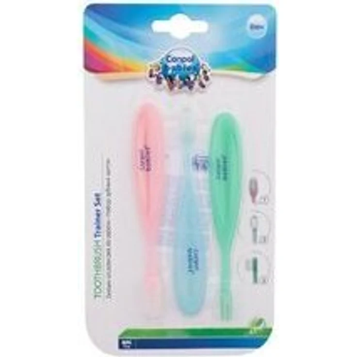 Canpol Babies Zahnbürsten-Set – 3-Stück, ab 0 Monaten, für sanfte und effektive Reinigung, blau