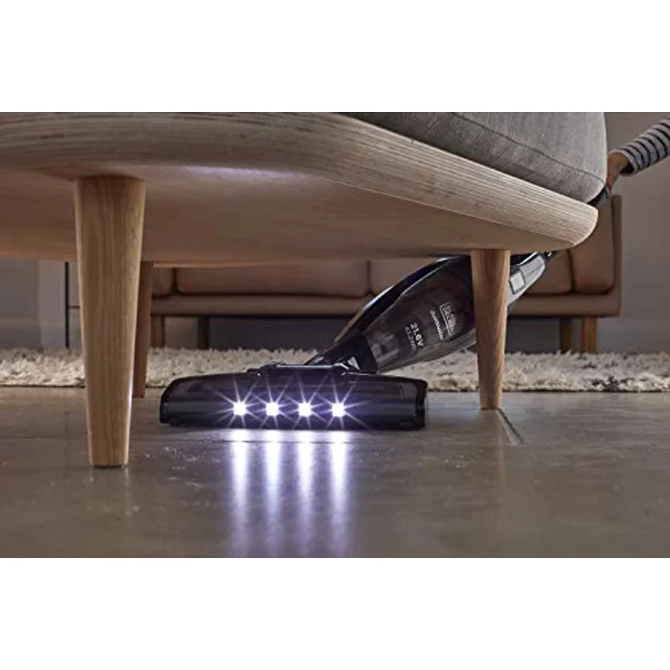 Black + Decker 2-in-1- Akku-Stielsauger, Boden- & Handsauger (21.6V, mit Turbobürste für hartnäckigen Schmutz, selbststehend, inkl. Ladekabel, Wandbefestigung, Fugendüse, Polsterbürste) SVB620JW – Bild 5