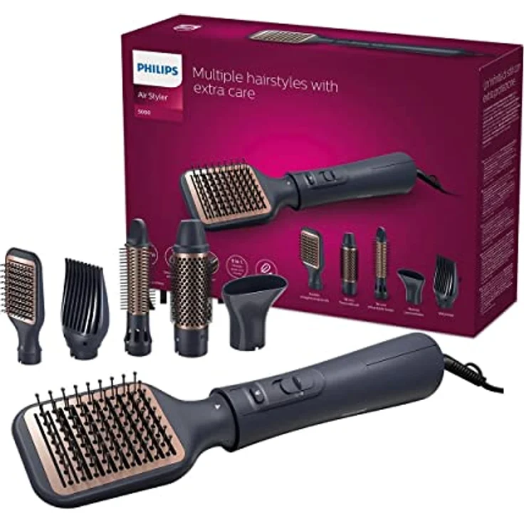 Philips AirStyler Serie 5000 – Haarstyler mit 5 Styling-Aufsätzen (Modell BHA530/00) – Bild 1