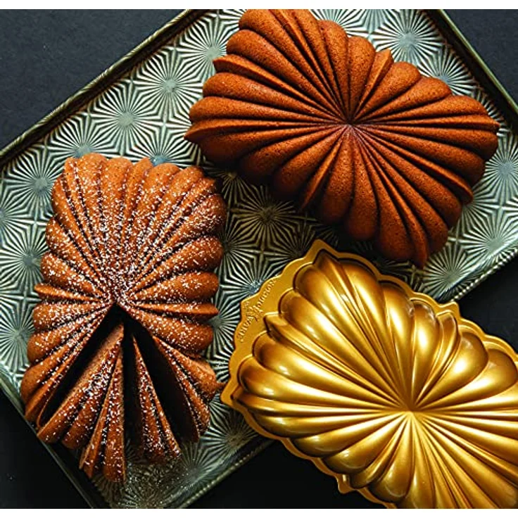 Nordic Ware Klassische Kastenform, gewellt, für 6 Tassen, goldfarben – Bild 7