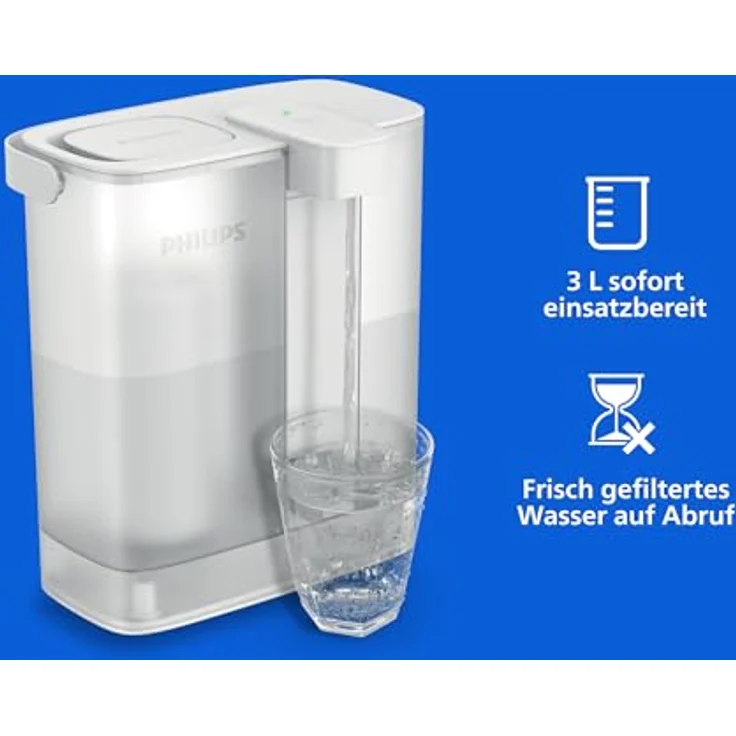 Philips AWP2980WH3, automatischer Wasserfilter für die Arbeitsplatte, 3-stufiger Sofortfilter mit hoher Durchflussgeschwindigkeit, weiß, 3 Kartuschen im Lieferumfang enthalten – Bild 3