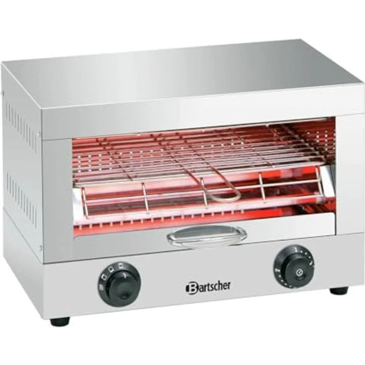 Bartscher A151300 Toast-Überbackgerät, Salamander-Grill, 1700W, Grill mit Timer, Edelstahl, silber – Bild 2