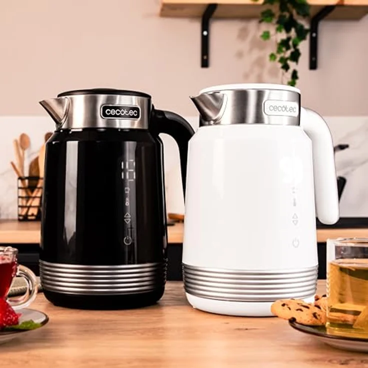 Cecotec Wasserkocher ThermoSense 600 Touch White, 1,7 l, 2200 W, BPA-frei, Edelstahl und Kunststoff, Touchscreen, 360-Grad-Basis, LED-Betriebslicht – Bild 3