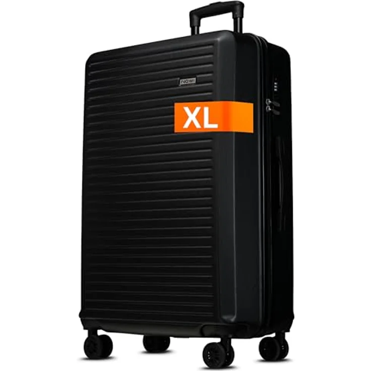 NOWI Koffer XL 94L – Hartschalen-Reisekoffer in Midnight Black, ultraleicht mit 4 Doppelrollen, Zahlenschloss, für 20kg Gepäck – Bild 1